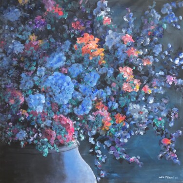 Картина под названием "Fleurs de l’âme" - Odile Ménard, Подлинное произведение искусства, Акрил