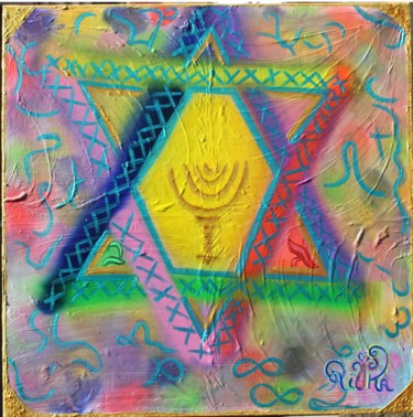 Картина под названием "La Joie" - Rivka, Подлинное произведение искусства, Акрил