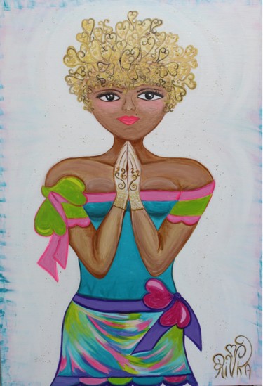 Malerei mit dem Titel "Thankfulness" von Rivka, Original-Kunstwerk, Acryl