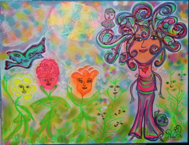 Painting titled "Image-in-air" by Rivka, Original Artwork, Acrylic