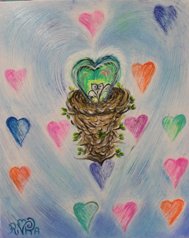 Painting titled "Unconditional Love" by Rivka, Original Artwork, Acrylic