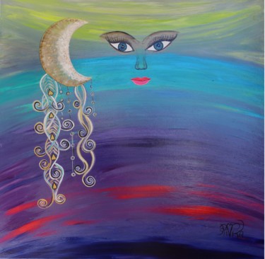 Malerei mit dem Titel "Feminine energy of…" von Rivka, Original-Kunstwerk, Acryl