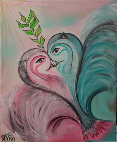 Malerei mit dem Titel "indoor wedding" von Rivka, Original-Kunstwerk, Acryl