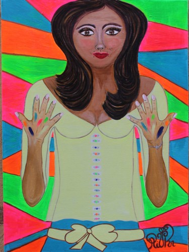 Painting titled "Hello Today" by Rivka, Original Artwork, Acrylic
