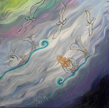 Картина под названием "A deep fall often l…" - Rivka, Подлинное произведение искусства, Акрил