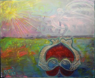 Картина под названием "Happy Valentine's d…" - Rivka, Подлинное произведение искусства, Акрил