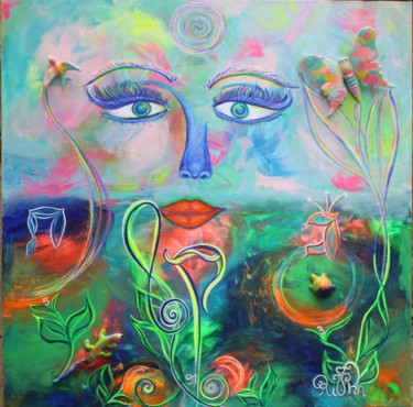 Painting titled "Equilibre" by Rivka, Original Artwork, Acrylic
