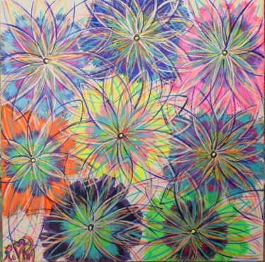 Painting titled "Flower of life" by Rivka, Original Artwork, Acrylic