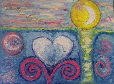 Malerei mit dem Titel "Heart of diamond" von Rivka, Original-Kunstwerk, Acryl