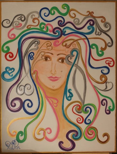 Painting titled "Olga , love is in t…" by Rivka, Original Artwork, Acrylic
