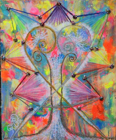 Malerei mit dem Titel "unity humanity" von Rivka, Original-Kunstwerk, Acryl