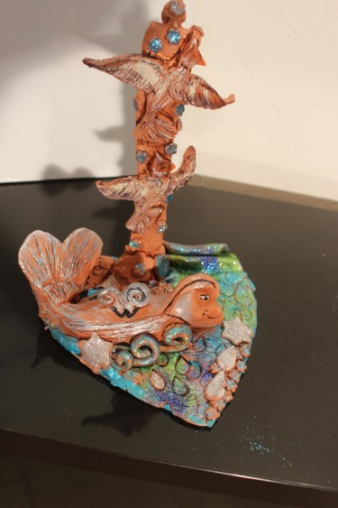 Sculpture titled "big fish" by Rivka, Original Artwork, Clay