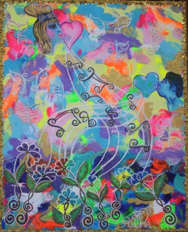 Malerei mit dem Titel "Mélodie et Harmonie" von Rivka, Original-Kunstwerk, Acryl
