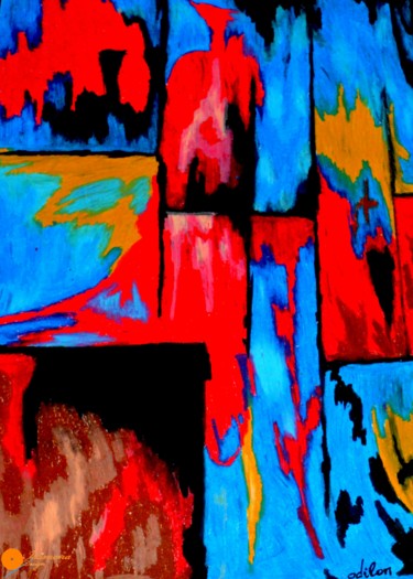 Peinture intitulée "Le mur de l'audace" par Odilon, Œuvre d'art originale, Pastel
