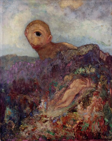 Painting titled "Le Cyclope" by Odilon Redon, Original Artwork, Oil
