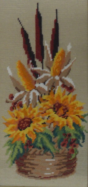 Art textile intitulée "Des fleurs champêtr…" par Odilon Talbot, Œuvre d'art originale, Tissu Monté sur Châssis en bois