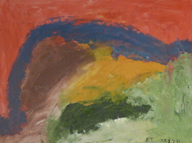 Картина под названием "Rivière" - Odilon Talbot, Подлинное произведение искусства, Акрил Установлен на Другая жесткая панель