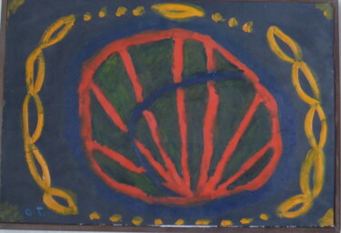 Malerei mit dem Titel "Stadium sportif" von Odilon Talbot, Original-Kunstwerk, Acryl