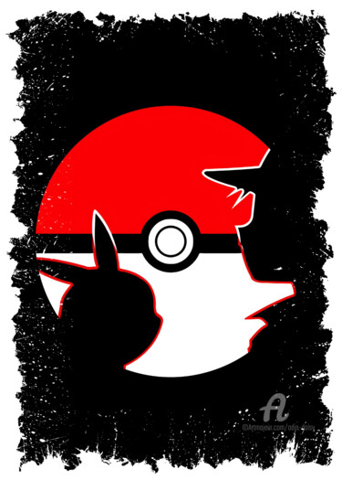 Digitale Kunst mit dem Titel "Pokemon" von Odin Doisy, Original-Kunstwerk, Digitale Malerei