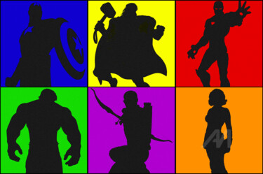 Pop avengers Arts numériques intitulée "Pop avengers" par Odin Doisy, Œuvre d'art originale, Peinture numérique