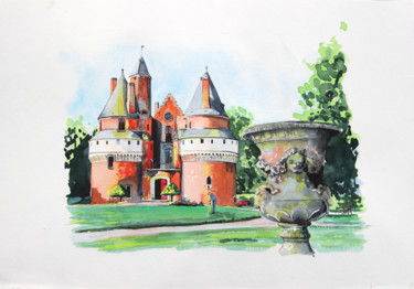 Painting titled "somme-le-chateau-de…" by Odylle, Original Artwork