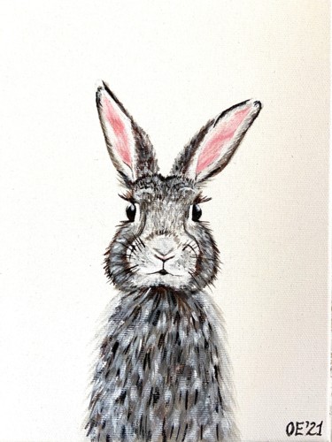 Картина под названием "Funny bunny" - Olga Ermakova, Подлинное произведение искусства, Акрил