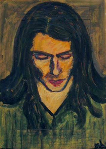 Painting titled "Portrait of Svend" by Mikala Lykke, Original Artwork, Oil