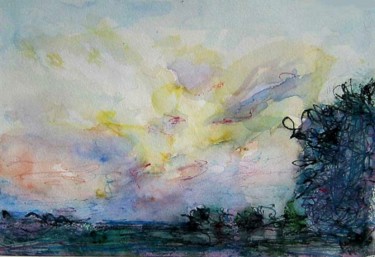 Painting titled "Sun breaking through" by Mikala Lykke, Original Artwork, Oil