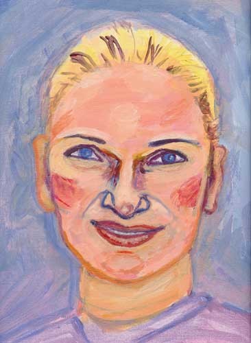 Painting titled "portrait of Camilla…" by Mikala Lykke, Original Artwork, Oil