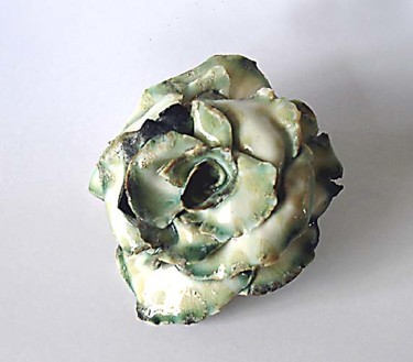 Sculpture titled "Green rose" by Mikala Lykke, Original Artwork