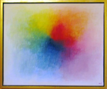 Painting titled "The Rainbowsun" by Mikala Lykke, Original Artwork, Oil