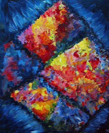 Painting titled "Orgy of Colour" by Mikala Lykke, Original Artwork, Oil