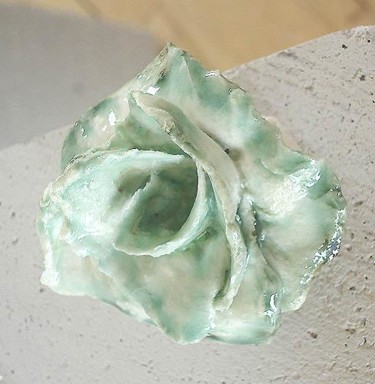 Sculpture titled "Light green rose 1" by Mikala Lykke, Original Artwork