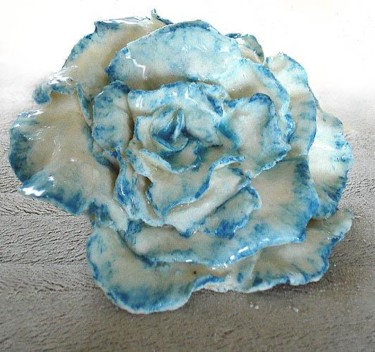 Sculpture titled "Light Blue and whit…" by Mikala Lykke, Original Artwork