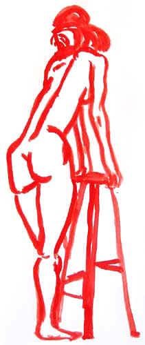 Drawing titled "standing woman from…" by Mikala Lykke, Original Artwork
