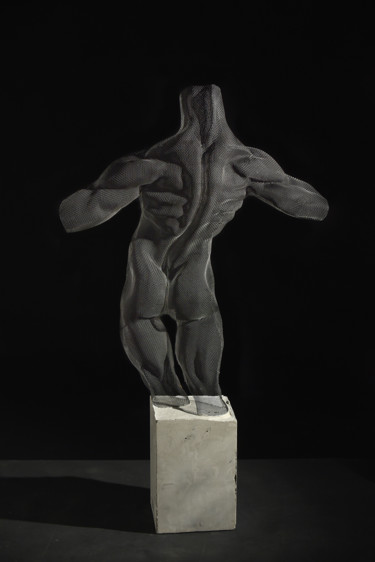 Scultura intitolato "Male Nude Back" da Ofer Rubin, Opera d'arte originale, Metalli