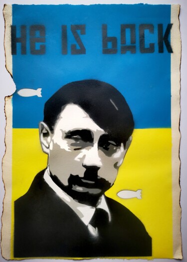Peinture intitulée "He is back" par Daveschloffi, Œuvre d'art originale, Pochoir