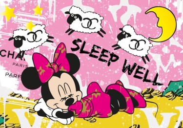 Коллажи под названием "Sleep Well" - Daveschloffi, Подлинное произведение искусства, Рисунок распылителем краски