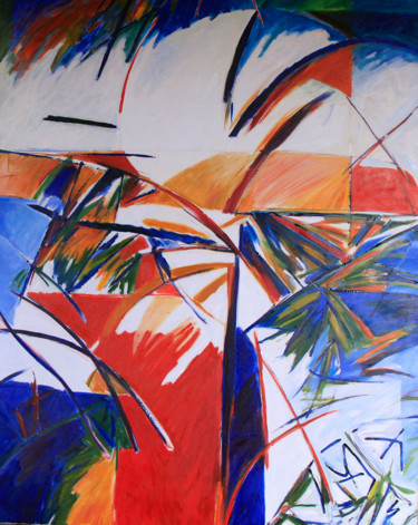 Картина под названием "Estade" - Bernard Filippi, Подлинное произведение искусства, Акрил Установлен на Деревянная рама для…