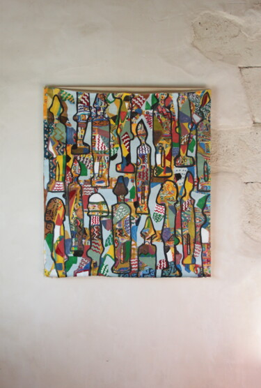 Malerei mit dem Titel "Afrique" von Oge, Original-Kunstwerk, Öl