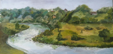 Картина под названием "Река" - Марина Прус, Подлинное произведение искусства, Масло