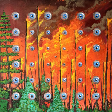 Картина под названием "Fire" - Kirill Karpov, Подлинное произведение искусства, Акрил