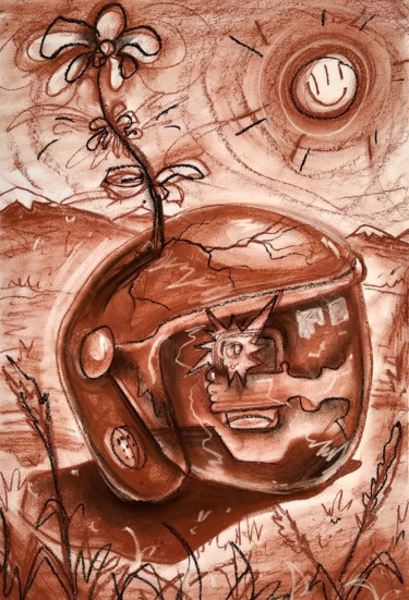 Pintura titulada "Helmet" por Kirill Karpov, Obra de arte original, Pastel