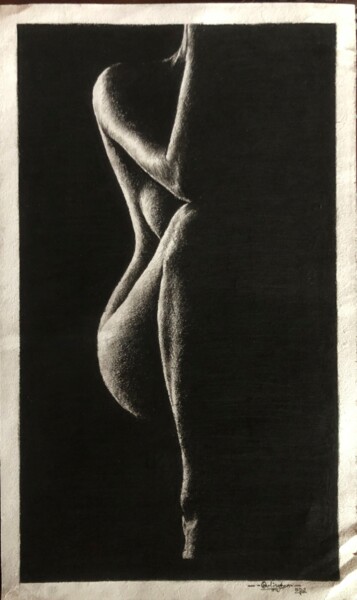 Dessin intitulée "Nude art" par Art Darlington Darlington, Œuvre d'art originale, Fusain