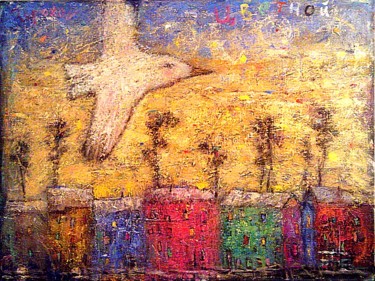 Картина под названием "Цветной" - Олег Горохов, Подлинное произведение искусства, Масло