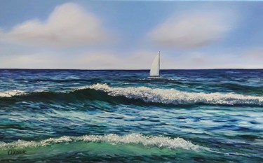 Malerei mit dem Titel "Meer" von Olga Hanns (O. Hanns), Original-Kunstwerk, Öl