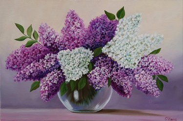 Malerei mit dem Titel "Magic lilac" von Olga Hanns (O. Hanns), Original-Kunstwerk, Öl