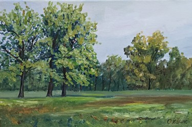 Malerei mit dem Titel "Landschaft September" von Olga Hanns (O. Hanns), Original-Kunstwerk, Öl