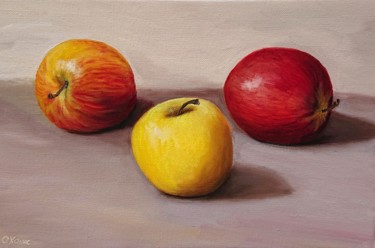 Peinture intitulée "Apfel 🍏 🍏 🍏" par Olga Hanns (O. Hanns), Œuvre d'art originale, Huile