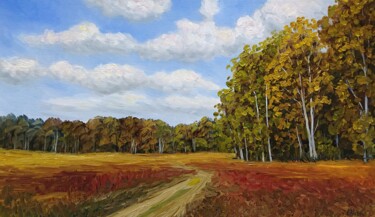 Malerei mit dem Titel "September Landschaft" von Olga Hanns (O. Hanns), Original-Kunstwerk, Öl